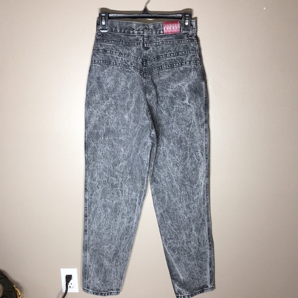 Sunset blues acid wash vintage black jeans size 11 tapered bottoms​​​ - Picture 7 of 8